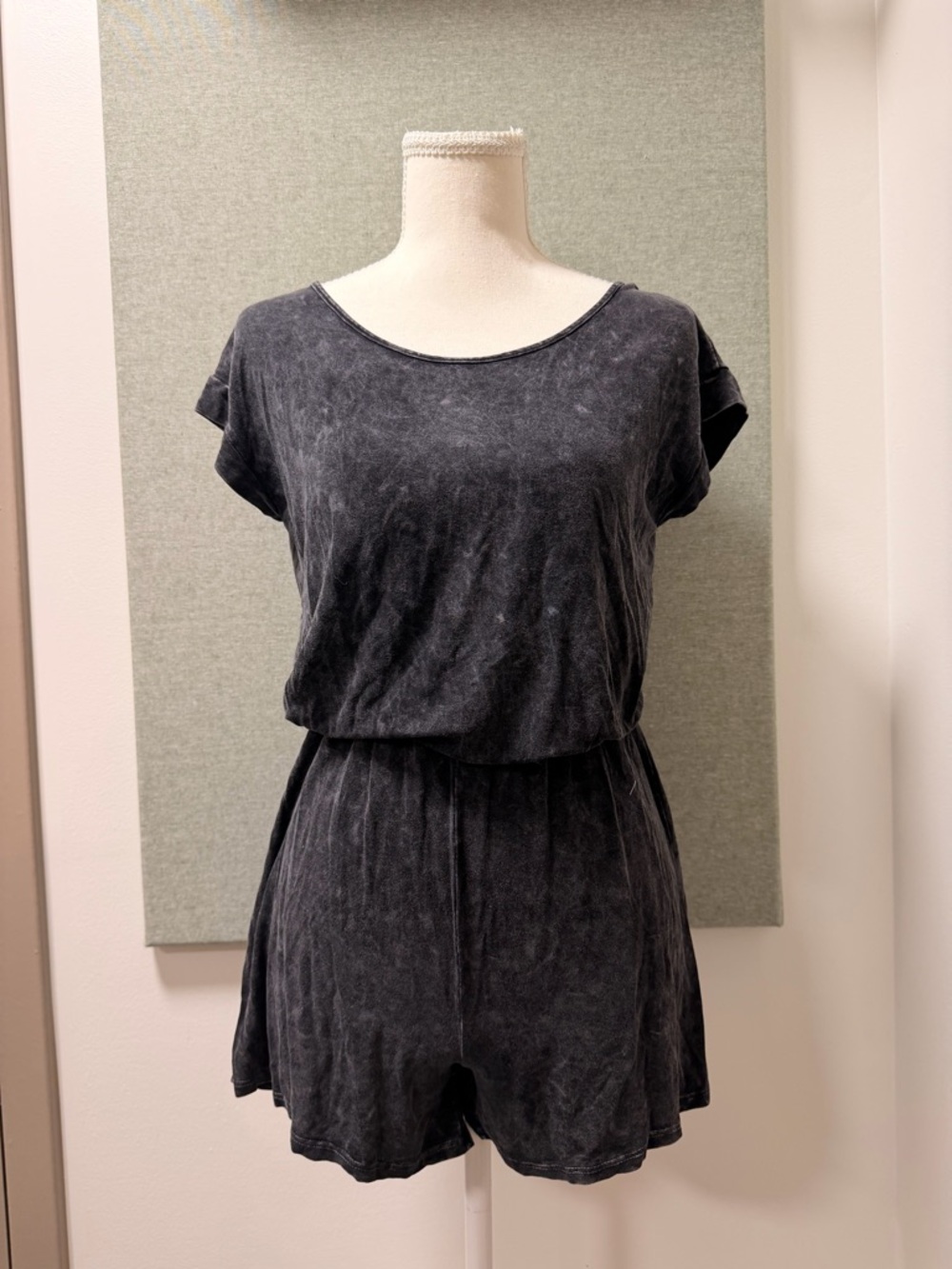 Nectar Clothing Black Washed Romper (XS)